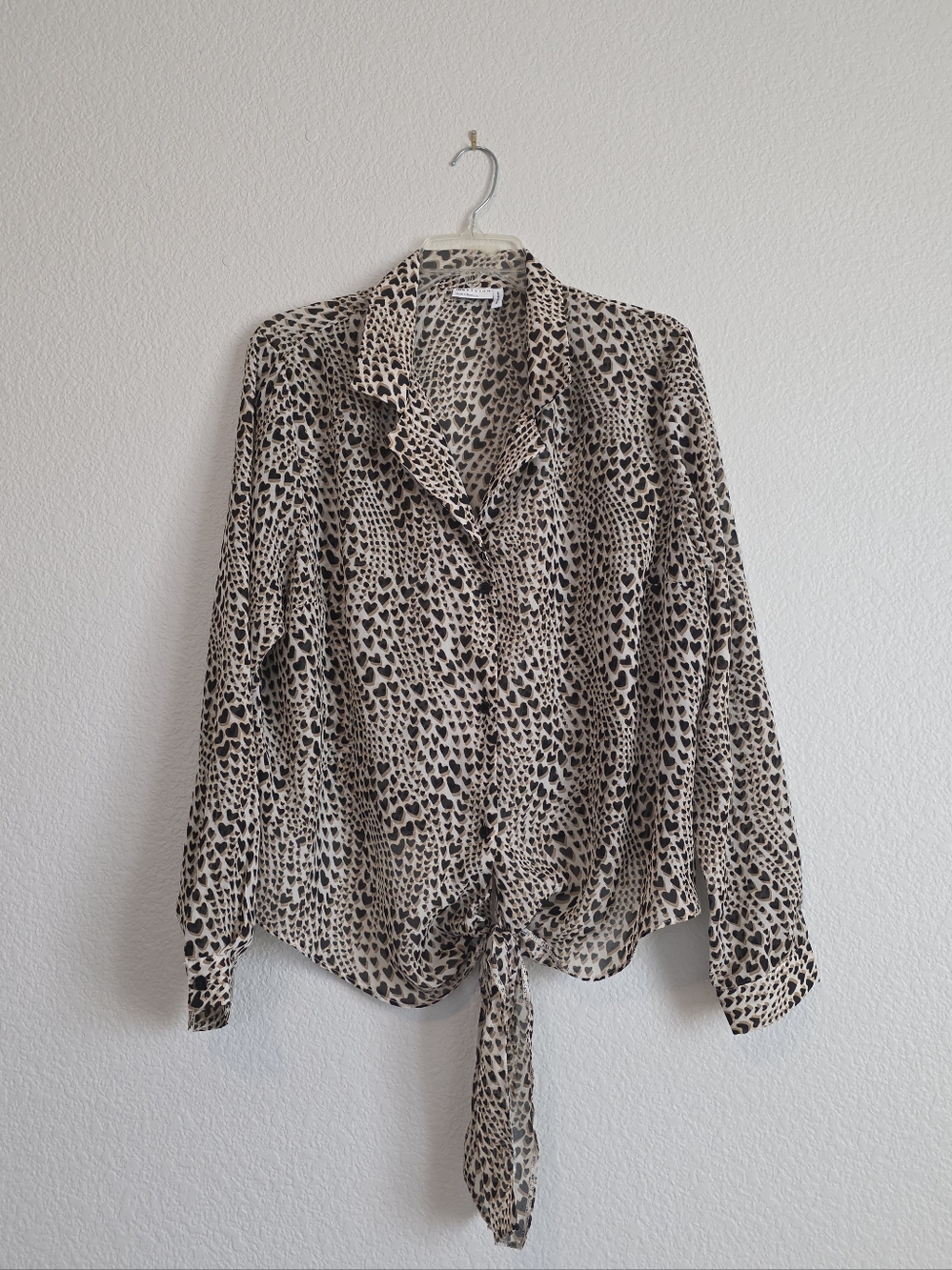 ASOS DESIGN Animal Print Tie-Front Blouse
